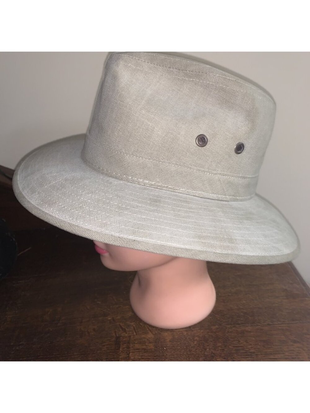 Hat Vintage unise Golden Gate Hat Company L.A.USA Small Khaki Denim Silk Lining